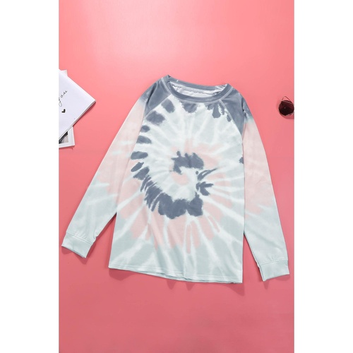 Multicolor Ombre Tie Dye Loose Leisure Sweatshirt - S - Main Image