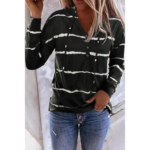 Azura Exchange Drawstring Button Long Sleeve Hoodie - S - Main Image