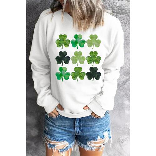 Azura Exchange Clover Print Long Sleeve Sweatshirt - M - Main Image