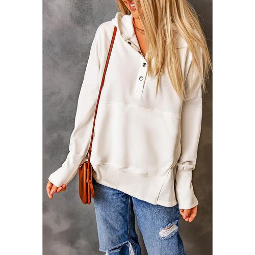 Azura Exchange Batwing Sleeve Henley Hoodie with Pockets - L - Main Image