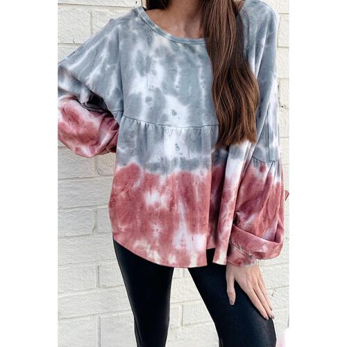 Azura Exchange Bishop Sleeve Tie Dye Sweatshirt - S - Main Image