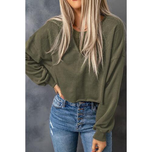 Azura Exchange Cropped Drop Shoulder Sweatshirt - XL - Main Image
