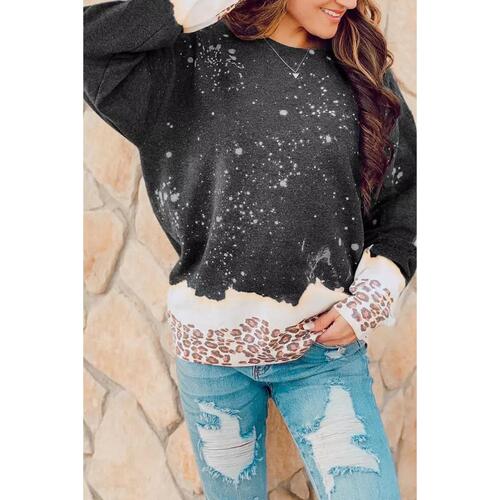 Azura Exchange Bleached Leopard Pullover Sweatshirt - S - Main Image