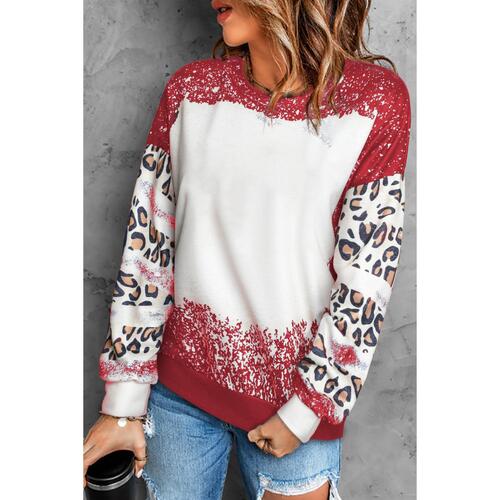 Azura Exchange Leopard Print Sweatshirt with Tie Dye Design - L - Main Image