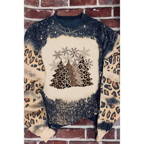 Azura Exchange Leopard Color Block Pullover Sweatshirt - S - Main Image