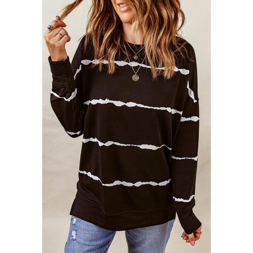 Azura Exchange Abstract Striped Long Sleeve Sweatshirt - L - Main Image