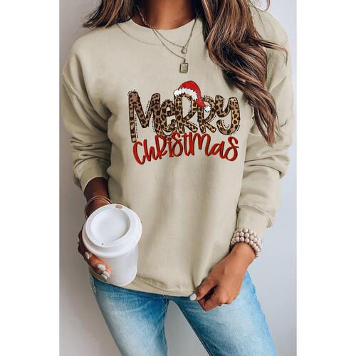 Azura Exchange Merry Christmas Hat Leopard Print Sweatshirt - S - Main Image