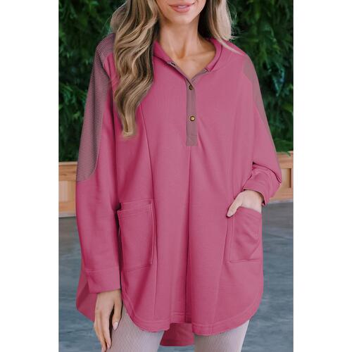 Azura Exchange Oversized Patchwork Henley Hoodie - L - Main Image