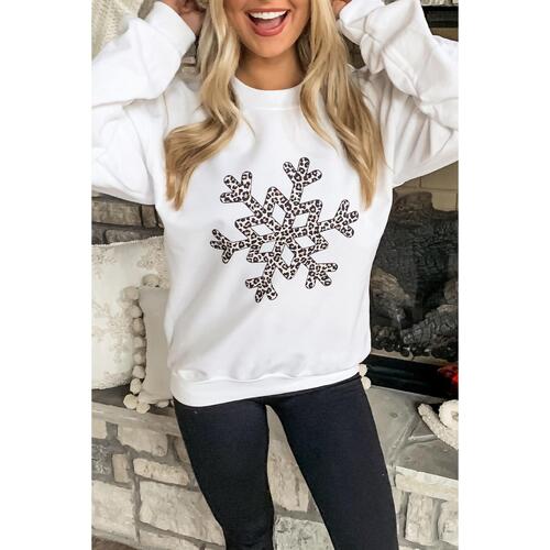 Azura Exchange Leopard Snowflake Pullover Sweatshirt - 2XL - Main Image
