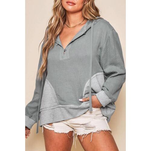 Azura Exchange Contrast Patchwork Pullover Hoodie - S - Main Image