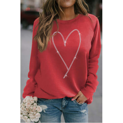 Azura Exchange Heart Shaped Long Sleeve Sweatshirt - S - Main Image