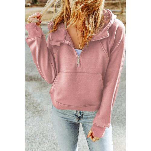 Azura Exchange Quarter Zip Kangaroo Pocket Hoodie - XL - Main Image