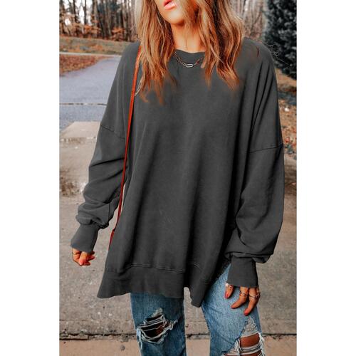 Azura Exchange Oversized Ribbed Trim Sweatshirt - S - Main Image