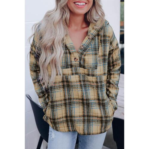 Azura Exchange Button Neck Pocketed Pullover Hoodie - S - Main Image