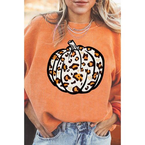 Azura Exchange Leopard Graphic Corded Sweatshirt - 2XL - Main Image