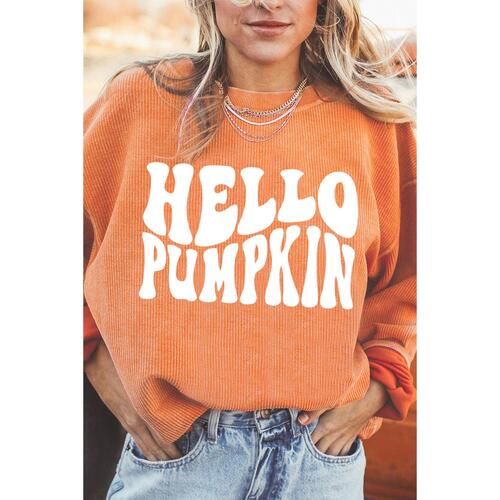 Azura Exchange HELLO PUMPKIN Graphic Corded Sweatshirt - 2XL - Main Image