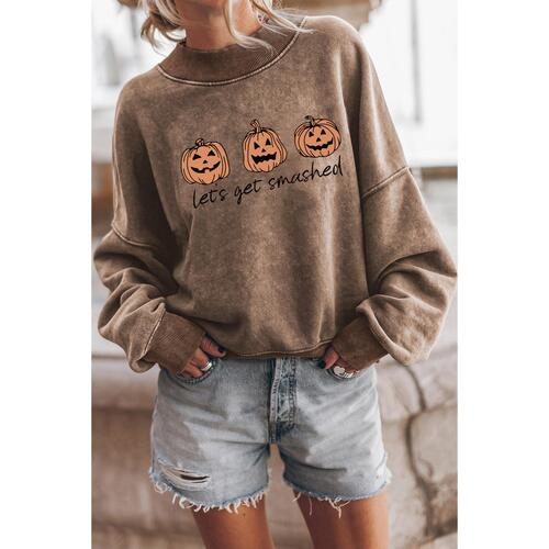 Azura Exchange Lets Get Smashed Halloween Pumpkin Graphic Sweatshirt - S - Main Image
