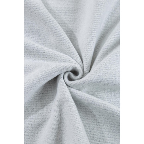Light Grey Fleece Lined Half Zipper Kangaroo Pockets Loose Hoodie - 2XL - Main Image
