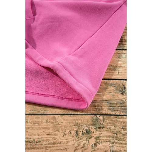 Bonbon Fleece Lined Half Zipper Kangaroo Pockets Loose Hoodie - 2XL - Main Image