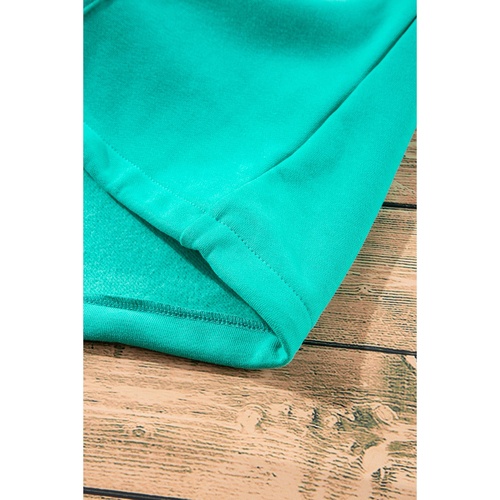 Aruba Blue Fleece Lined Half Zipper Kangaroo Pockets Loose Hoodie - 2XL - Main Image