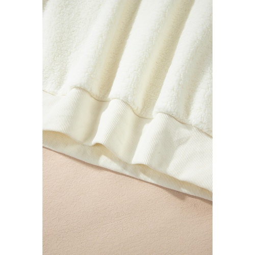 Beige Sherpa HOWDY Patched Pullover Sweatshirt - L - Main Image