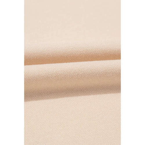 Apricot THANKS Chenille Embroidered Drop Shoulder Graphic Sweatshirt - S - Main Image