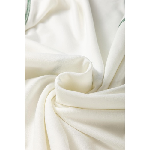 White Stripe Colorblock Sleeve Exposed Seam Fake-2-Piece Sweatshirt - L - Main Image