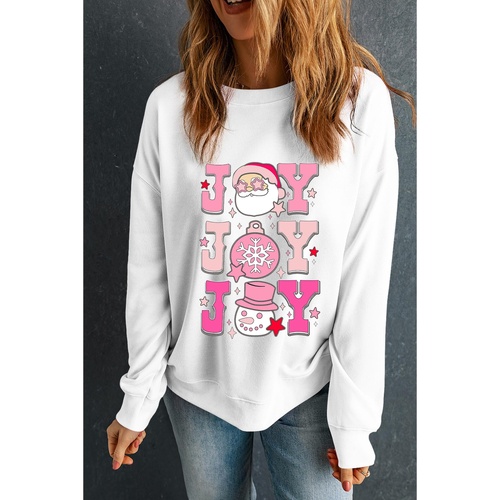 Beige Christmas Claus JOY Graphic Drop Shoulder Sweatshirt - 2XL - Main Image