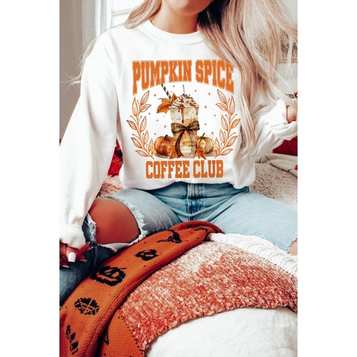 Beige PUMPKIN SPICE COFFEE CLUB Graphic Sweatshirt - 2XL - Main Image