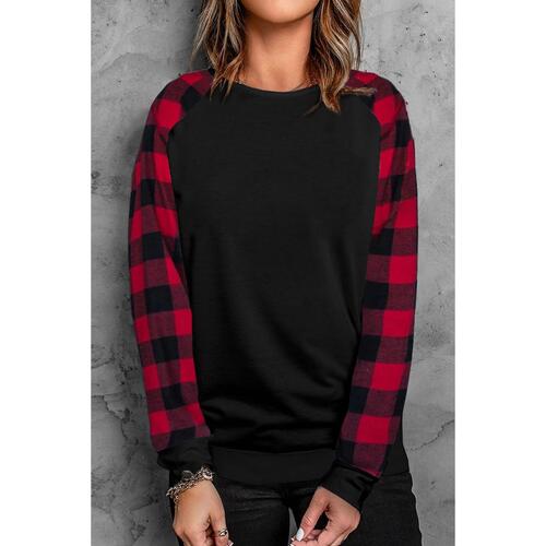 Azura Exchange Plaid Long Sleeve Sweatshirt - S - Main Image