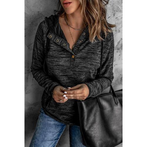 Azura Exchange Button Snap Neck Pullover Hoodie - XL - Main Image