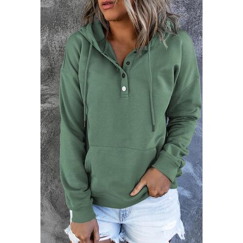 Azura Exchange Hooded Snap Button Hoodie with Pocket - M - Main Image