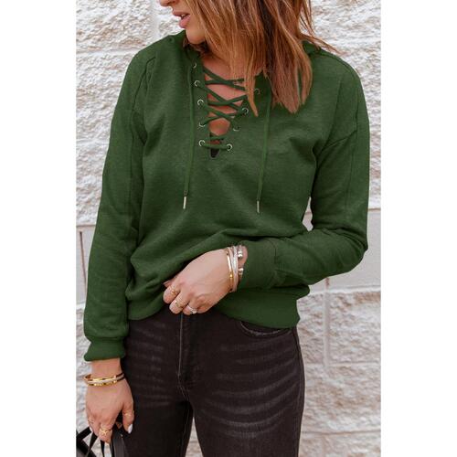 Azura Exchange Solid Color Lace-up Hoodie - 2XL - Main Image