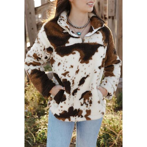 Azura Exchange Cow Print Fleece Sweatshirt - M - Main Image