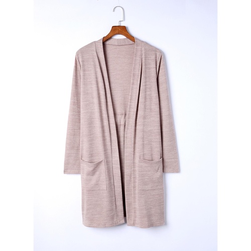 Azura Exchange Pink Tunic Back Open Front Cardigan with Pockets - S - Main Image