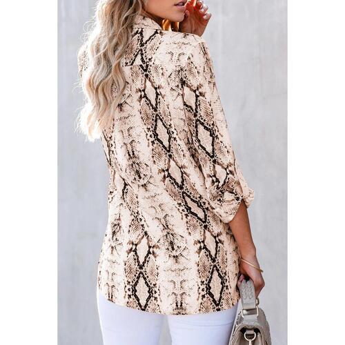 Azura Exchange Snake Print Shirt with Pockets - L - Main Image