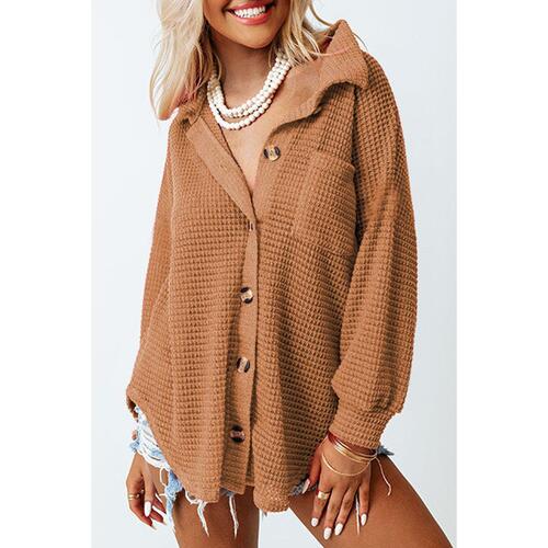 Azura Exchange Waffle Knit Button Up Casual Shirt - S - Main Image