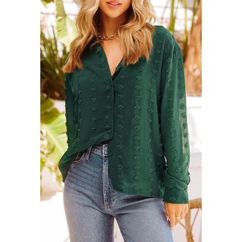 Azura Exchange Button Fuzzy Polka Dot Shirt - XL - Main Image