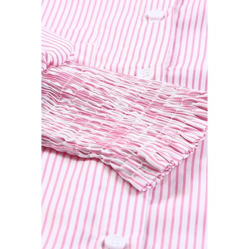 Azura Exchange Striped Boyfriend Shirt with Pocket - S - Main Image