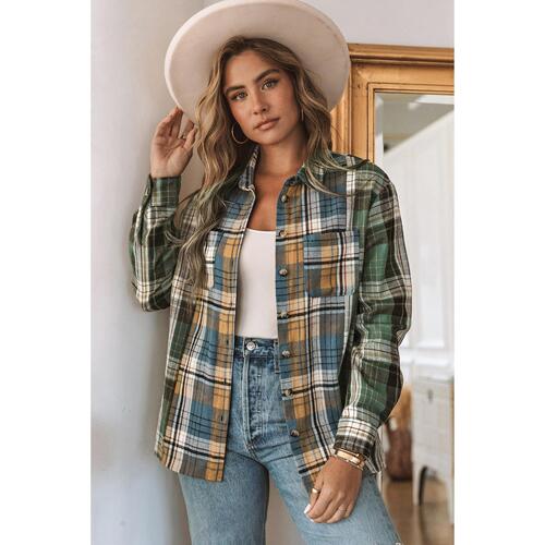 Azura Exchange Button Up Plaid Shacket - L - Main Image