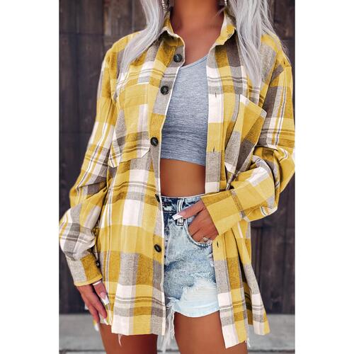 Azura Exchange Plaid Button Up Patch Pocket Shirt - L - Main Image