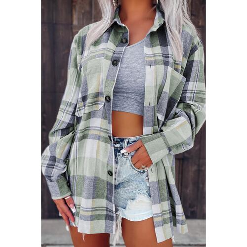 Azura Exchange Plaid Button Up Patch Pocket Shirt - S - Main Image