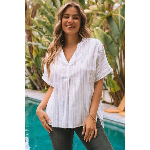 Azura Exchange Loose Fit Striped Print Top - M - Main Image
