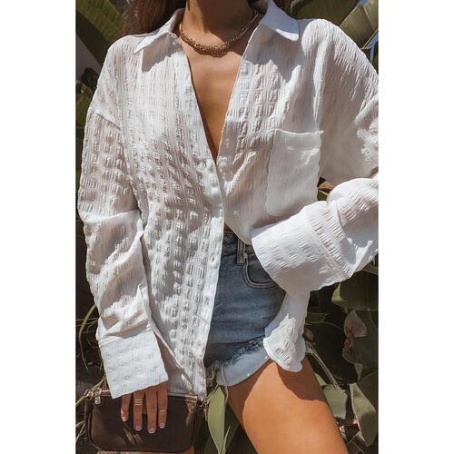 Azura Exchange Crinkled Plaid Textured Shirt - L - Main Image