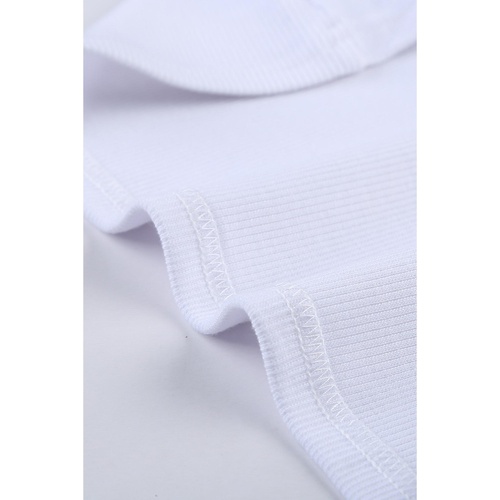 Solid White Round Neck Ribbed Tank Top - 2XL - Main Image