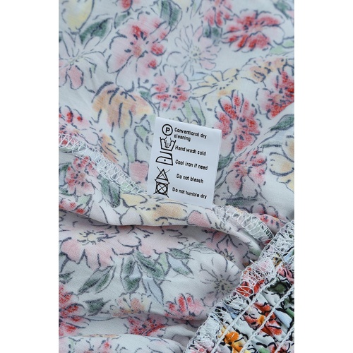 Multicolor Wrapped V Neck Floral Tank Crop Top - L - Main Image