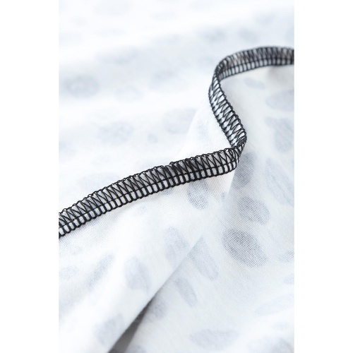 Black Gradient Leopard Split Neck Tank Top - S - Main Image