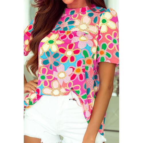 Azura Exchange Flower Print Puff Sleeve Top - XL - Main Image