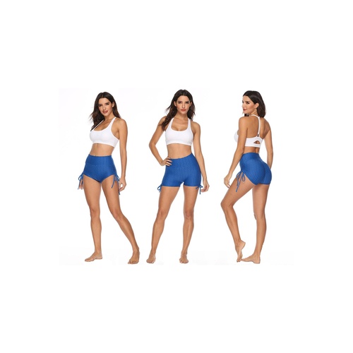 Blue Butt Lifting High Waist Yoga Shorts - L - Main Image