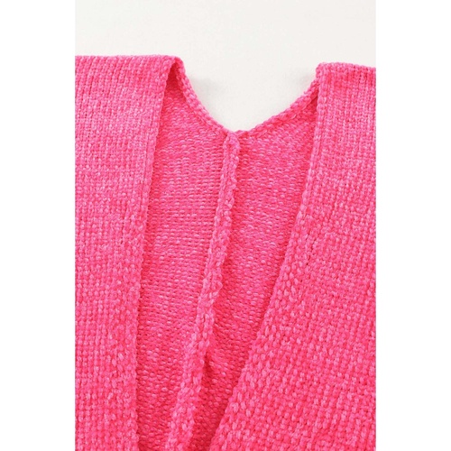 Rose Buttons Front Pocketed Sweater Cardigan - L - Main Image